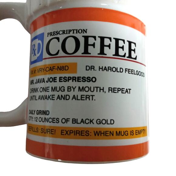 ☕ Novelty RX Coffee Mug Prescription Cup 🎁 Gag Gift Office Decor - Picture 10 of 11